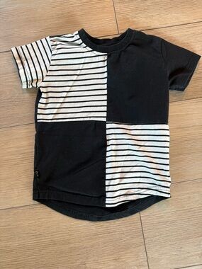 Olive + Scout color block stripe tee 3T